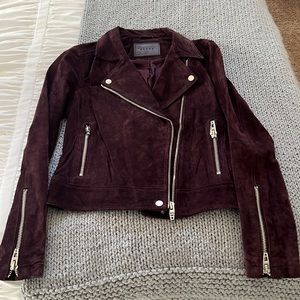 BLANK NYC faux suede moto jacket.